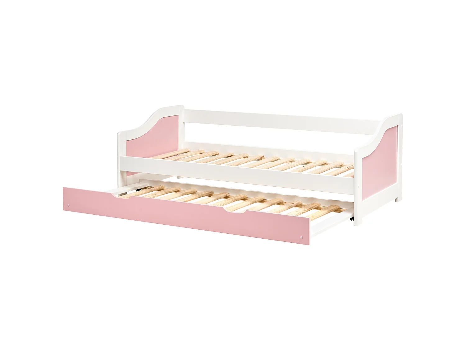Trundle Bed Pine Wood LUNERAY 90 x 200 cm (EU Single) Pink