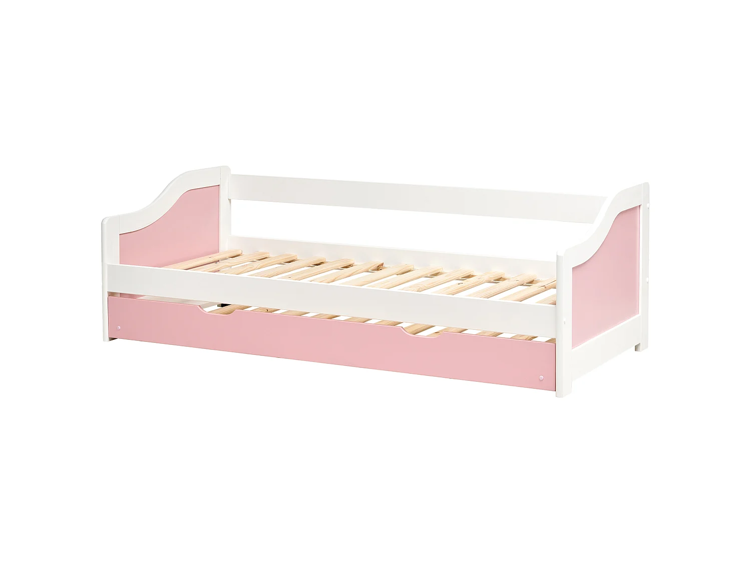 Trundle Bed Pine Wood LUNERAY 90 x 200 cm (EU Single) Pink