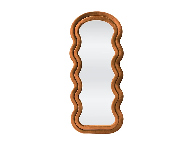 Spiegel Confetto/Samtstoffbezug/MDF/Spiegelglas/Orange