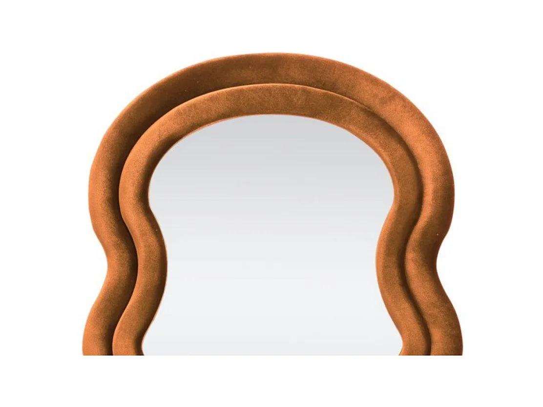 Spiegel Confetto/Samtstoffbezug/MDF/Spiegelglas/Orange