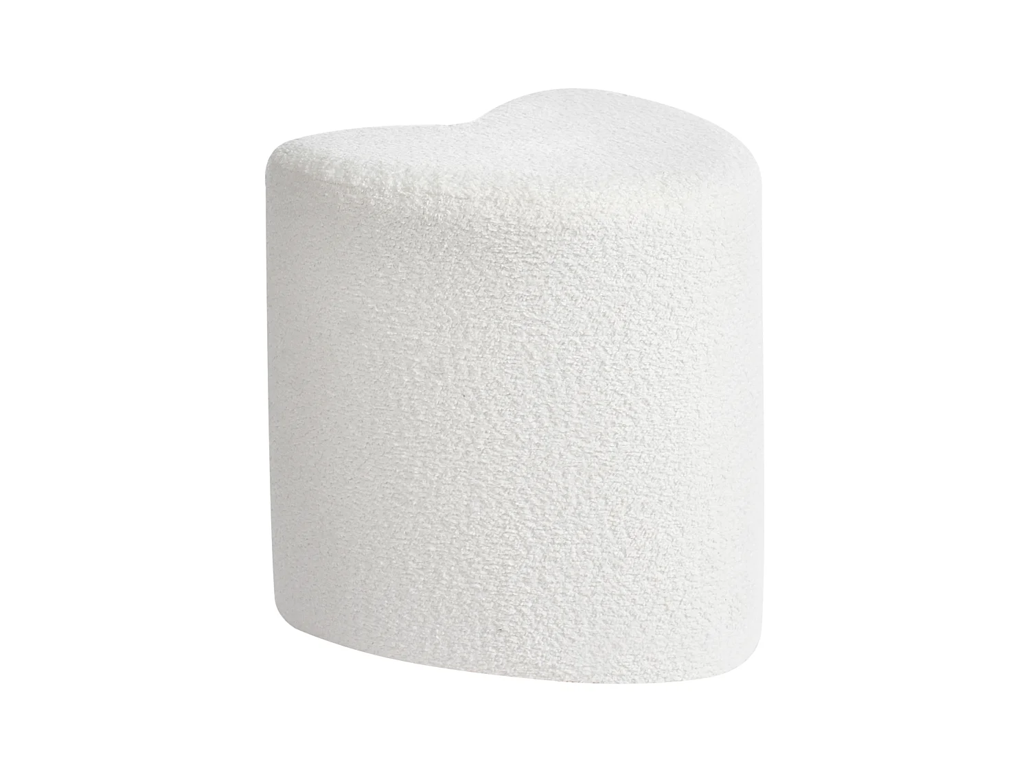 Pouf SCOTIA Tissu chenille Blanc cassé