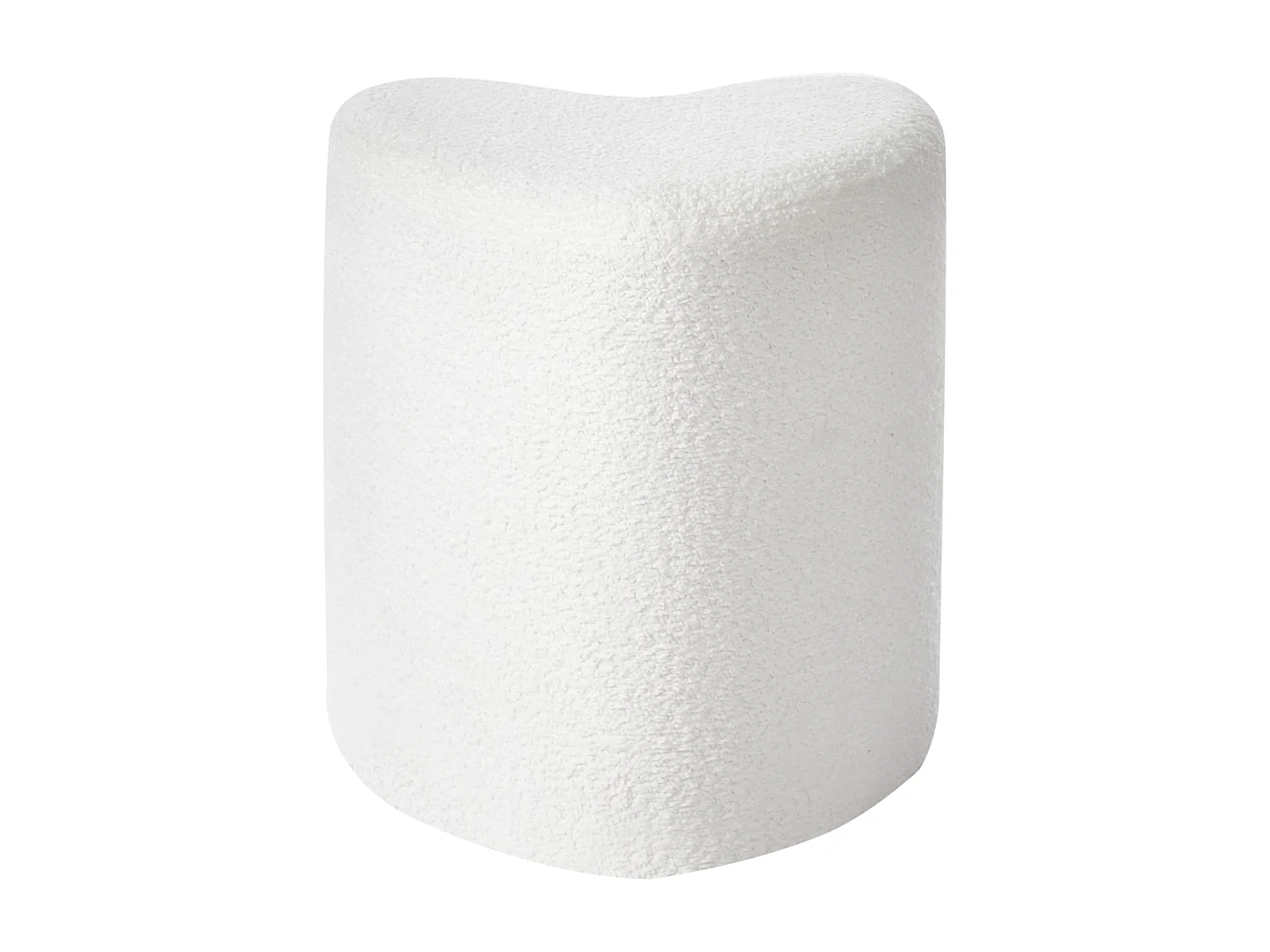 Pouf SCOTIA Tissu chenille Blanc cassé
