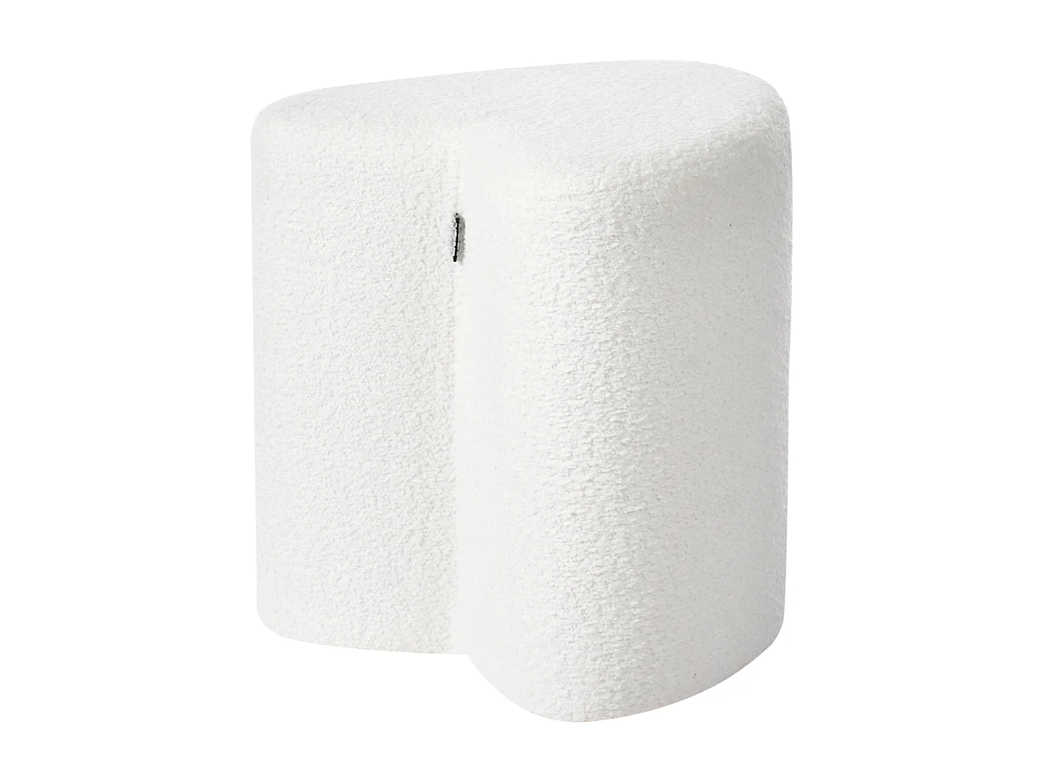 Pouf SCOTIA Tissu chenille Blanc cassé