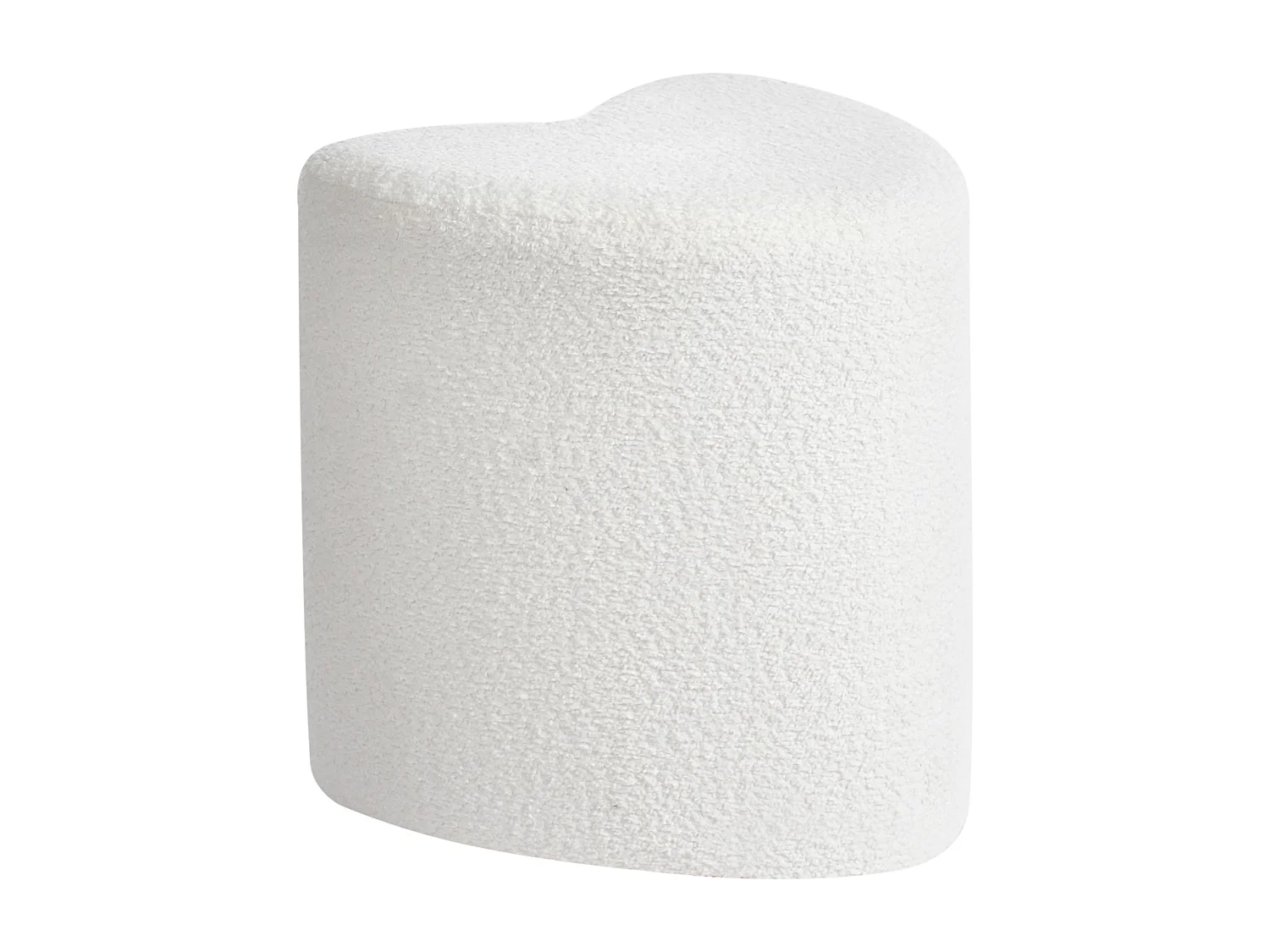 Pouf SCOTIA Tissu chenille Blanc cassé