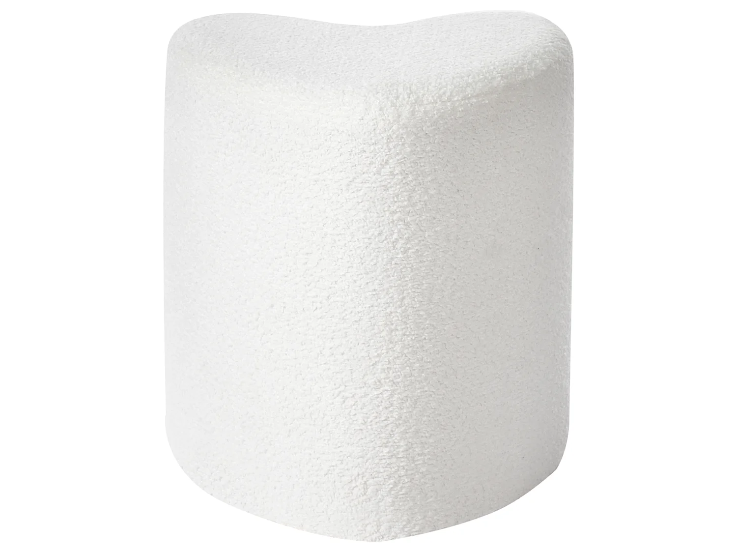 Pouf SCOTIA Tissu chenille Blanc cassé
