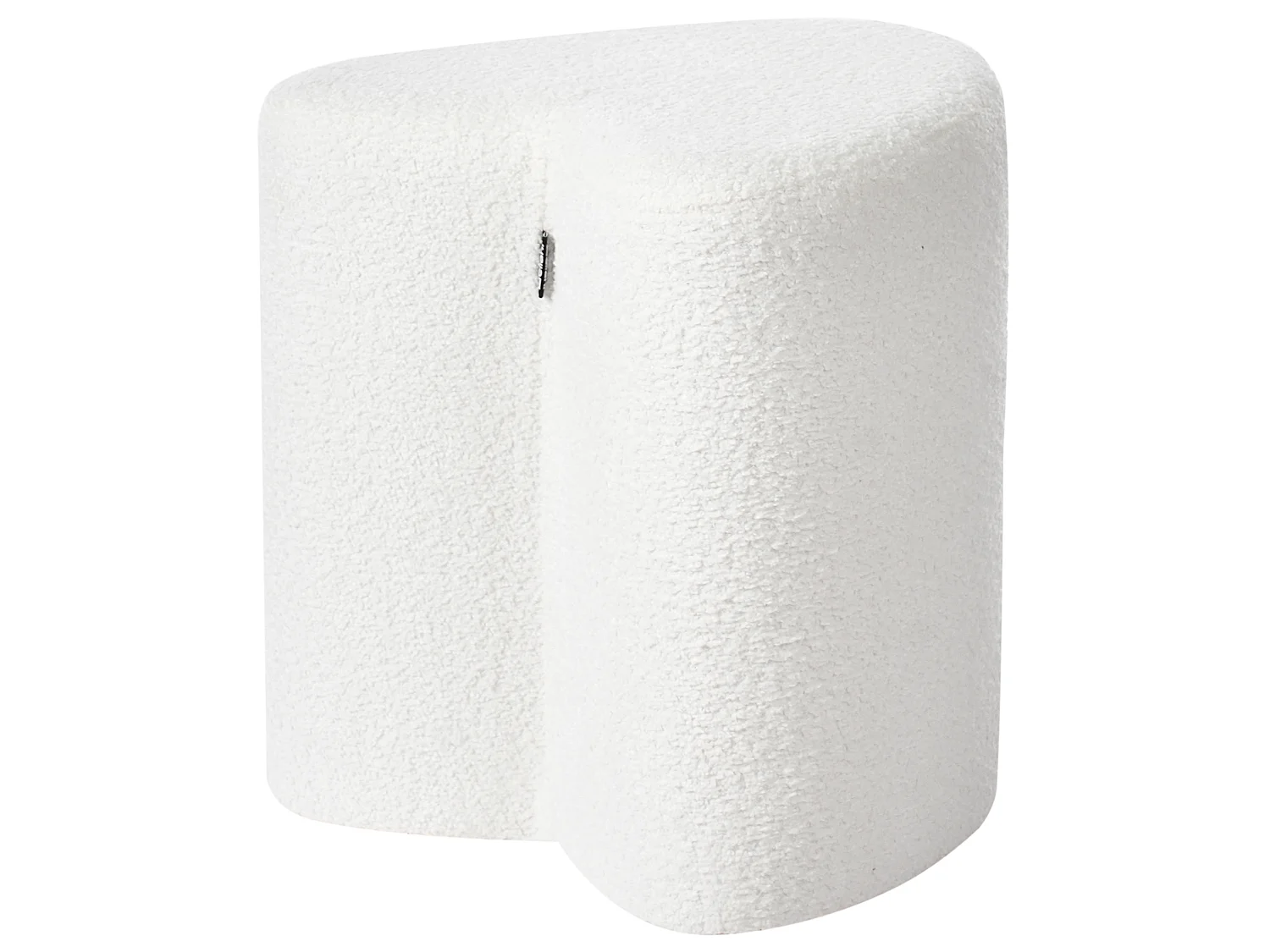 Pouf SCOTIA Tissu chenille Blanc cassé
