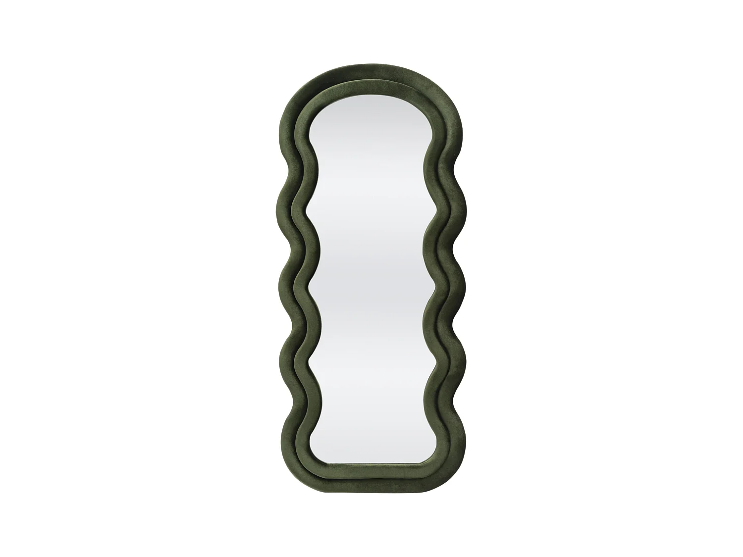 Miroir Confetto/Housse en velours/MDF/Verre miroir/Vert