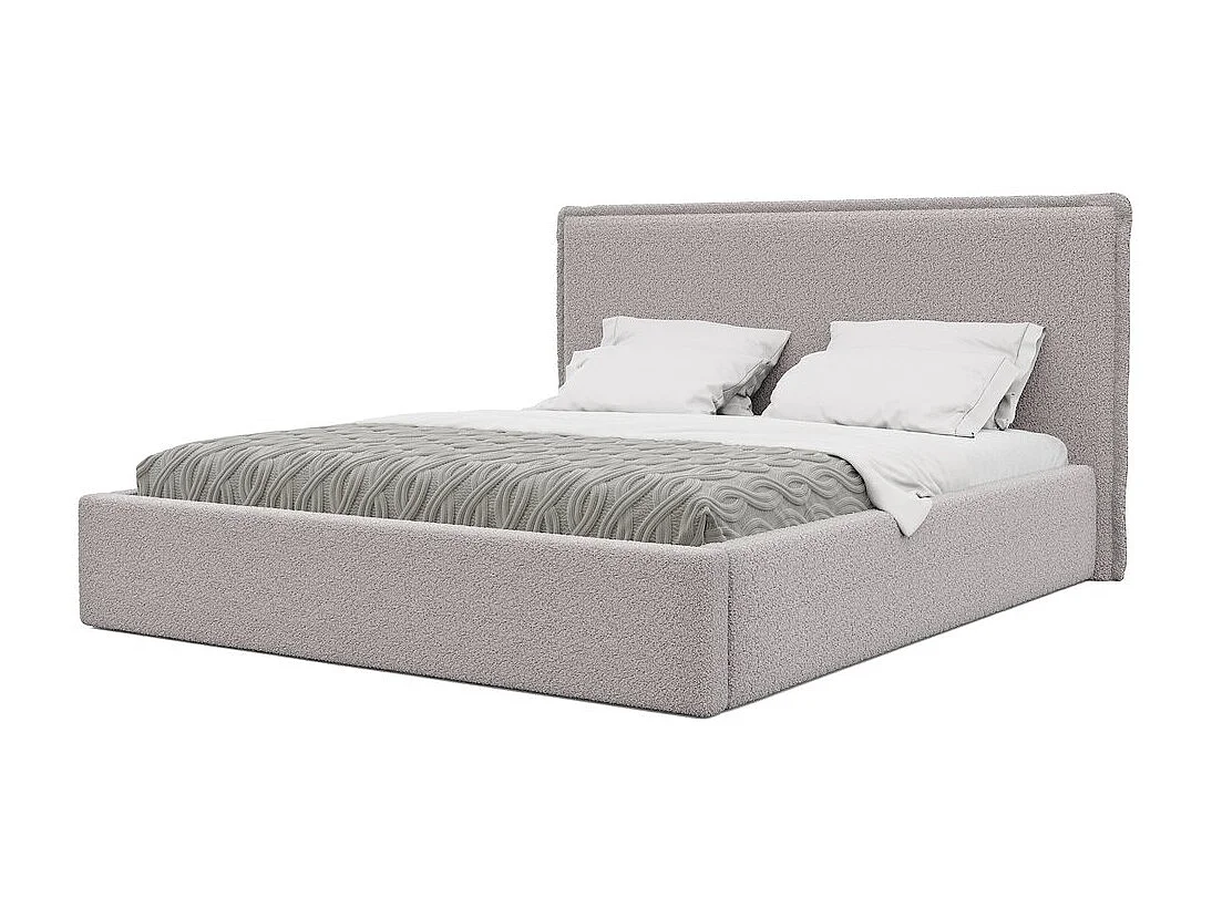 Lit tapissé COFY avec coffre de rangement pour la literie | 180x200 Rose poudré