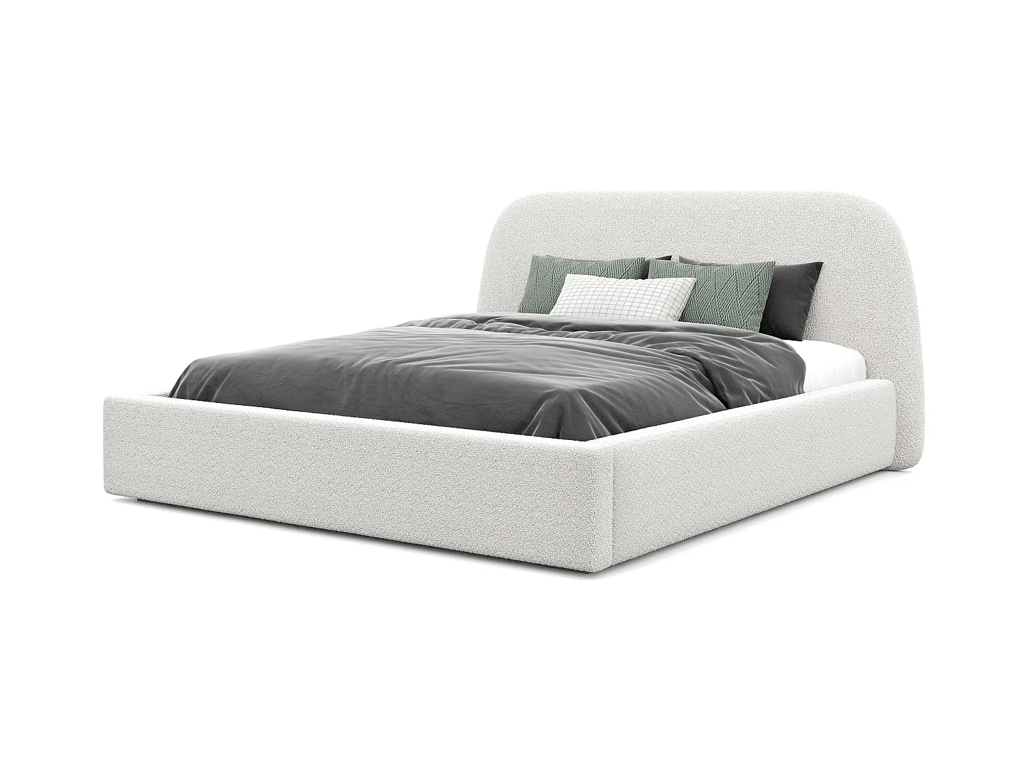 Lit tapissé CLOUD avec coffre de rangement pour la literie | 180x200 Crème