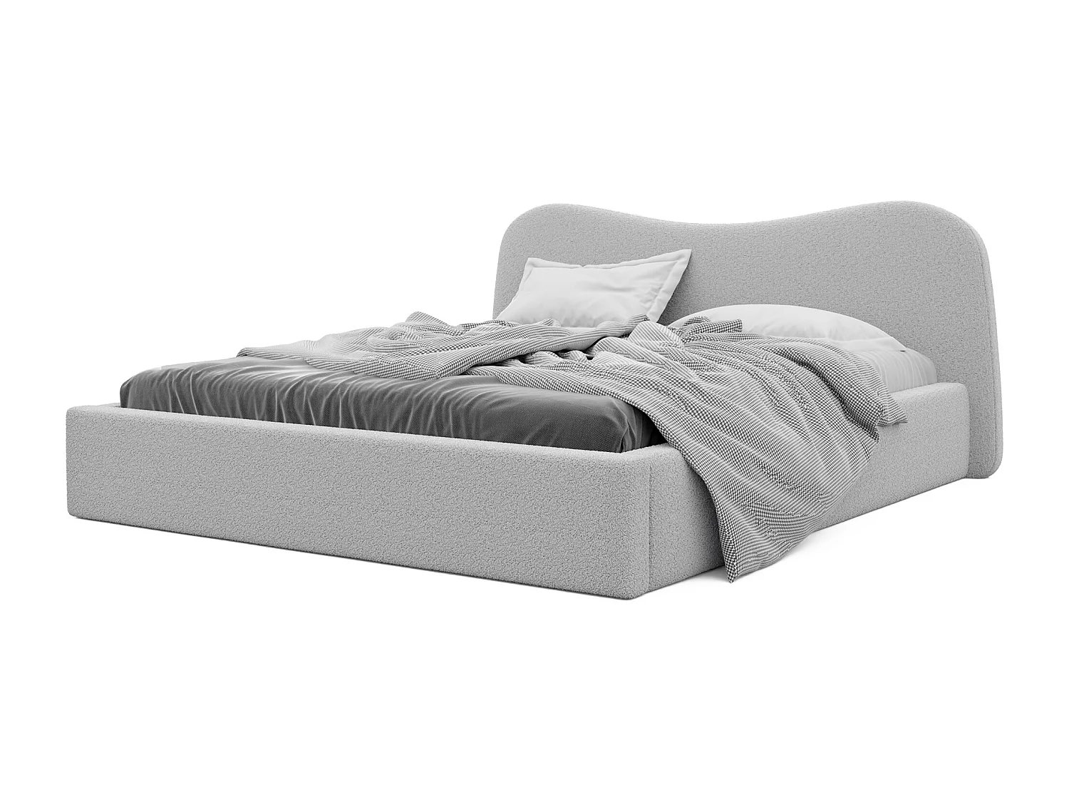 Lit tapissé COZY avec coffre de rangement pour la literie | 140x200 Gris