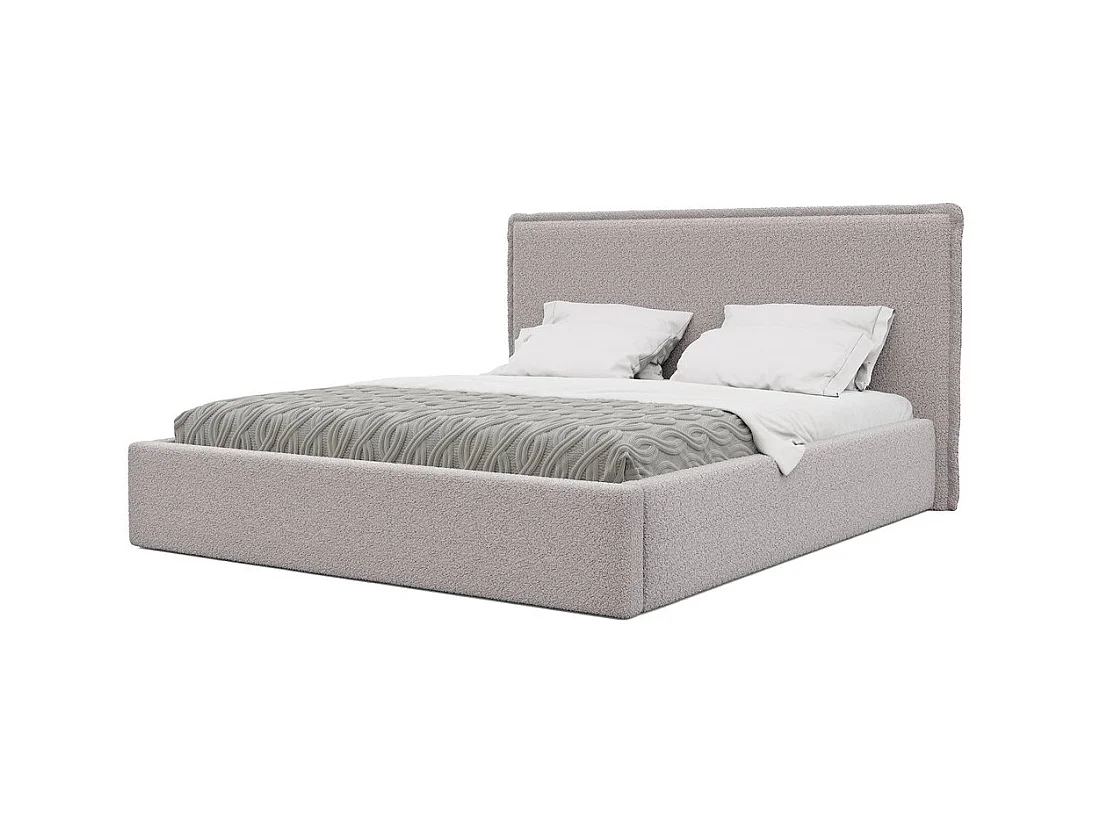 Lit tapissé COFY avec coffre de rangement pour la literie | 140x200 Rose poudré