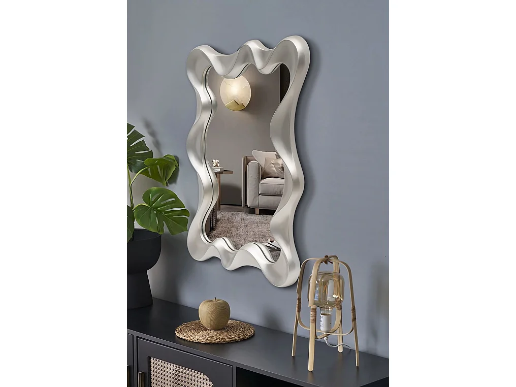 Spiegel Deco/MDF/PVC/Spiegelglas/Silber