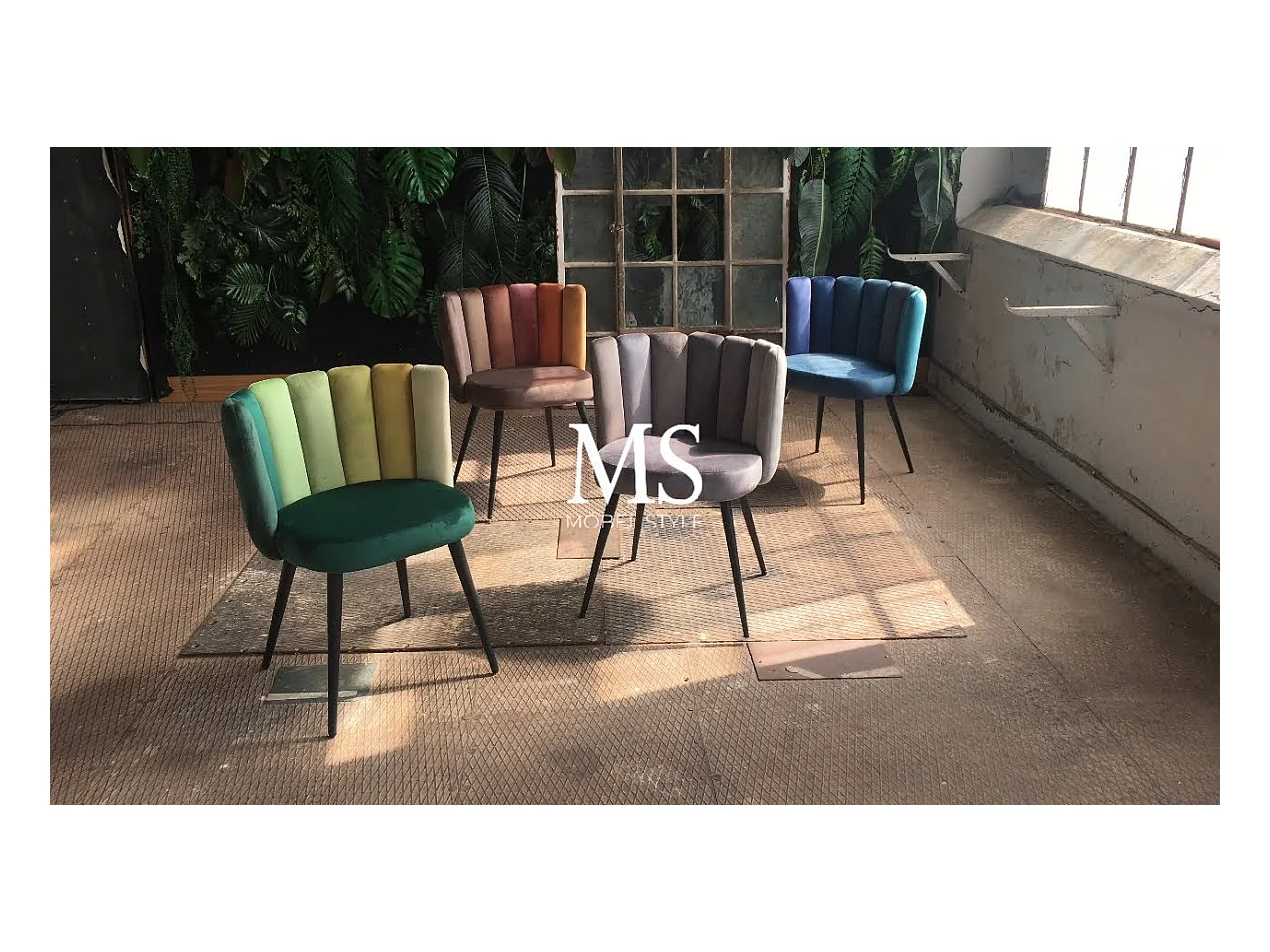 Chaise de salle à manger - Vert Velours - JADA