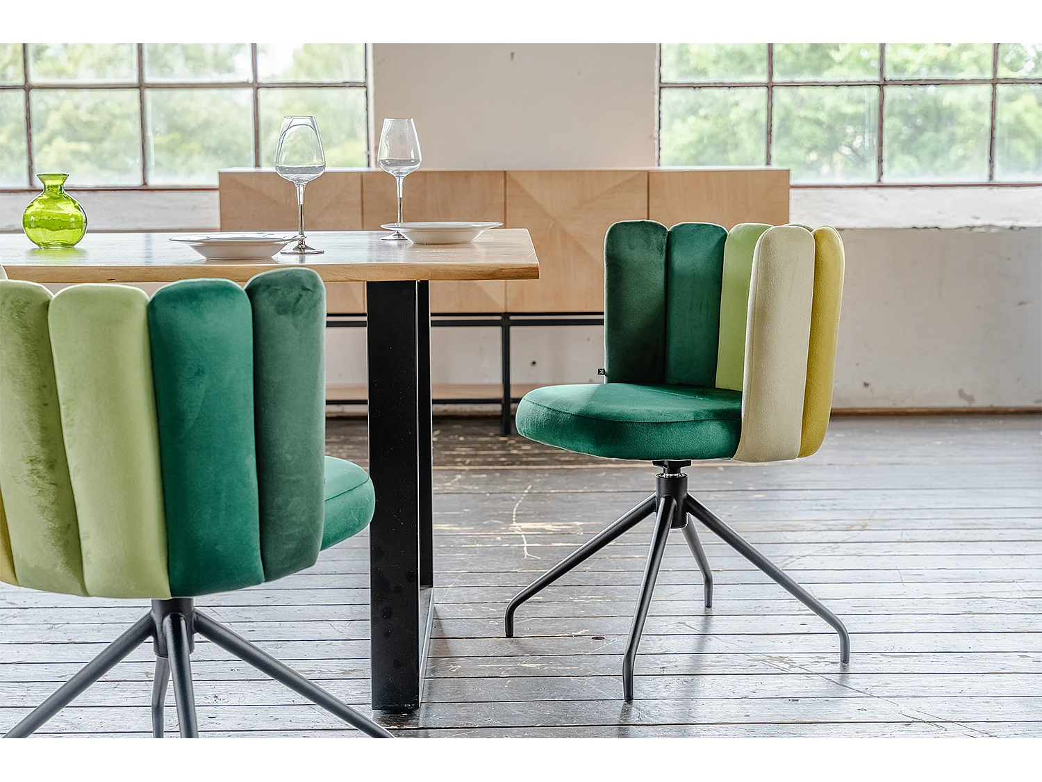 Esszimmerstuhl - Grün Velvet - JADA