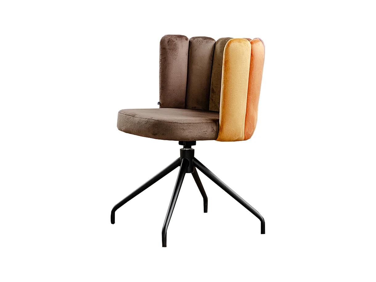 Chaise de salle à manger - marron Velours - JADA