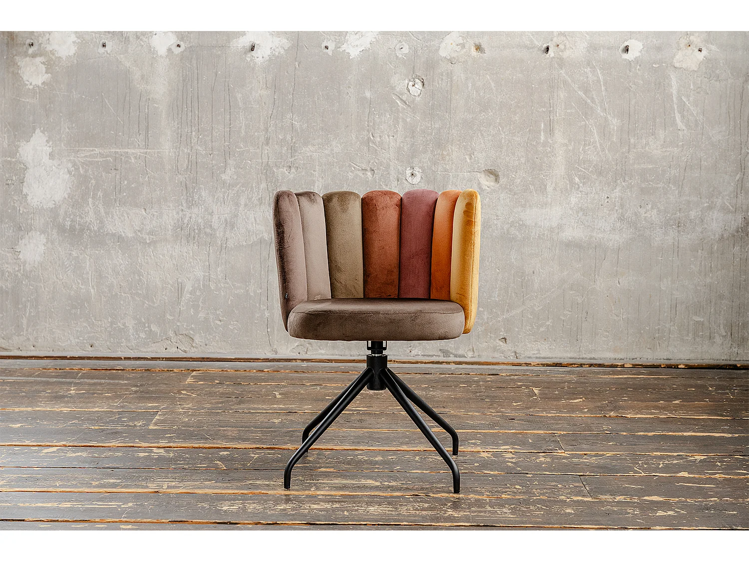 Chaise de salle à manger - marron Velours - JADA