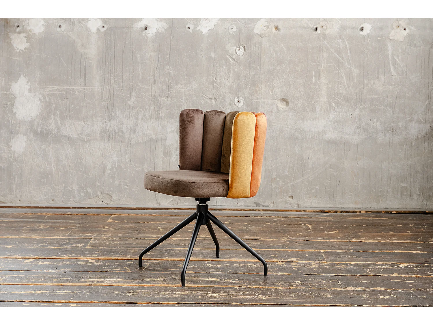 Chaise de salle à manger - marron Velours - JADA