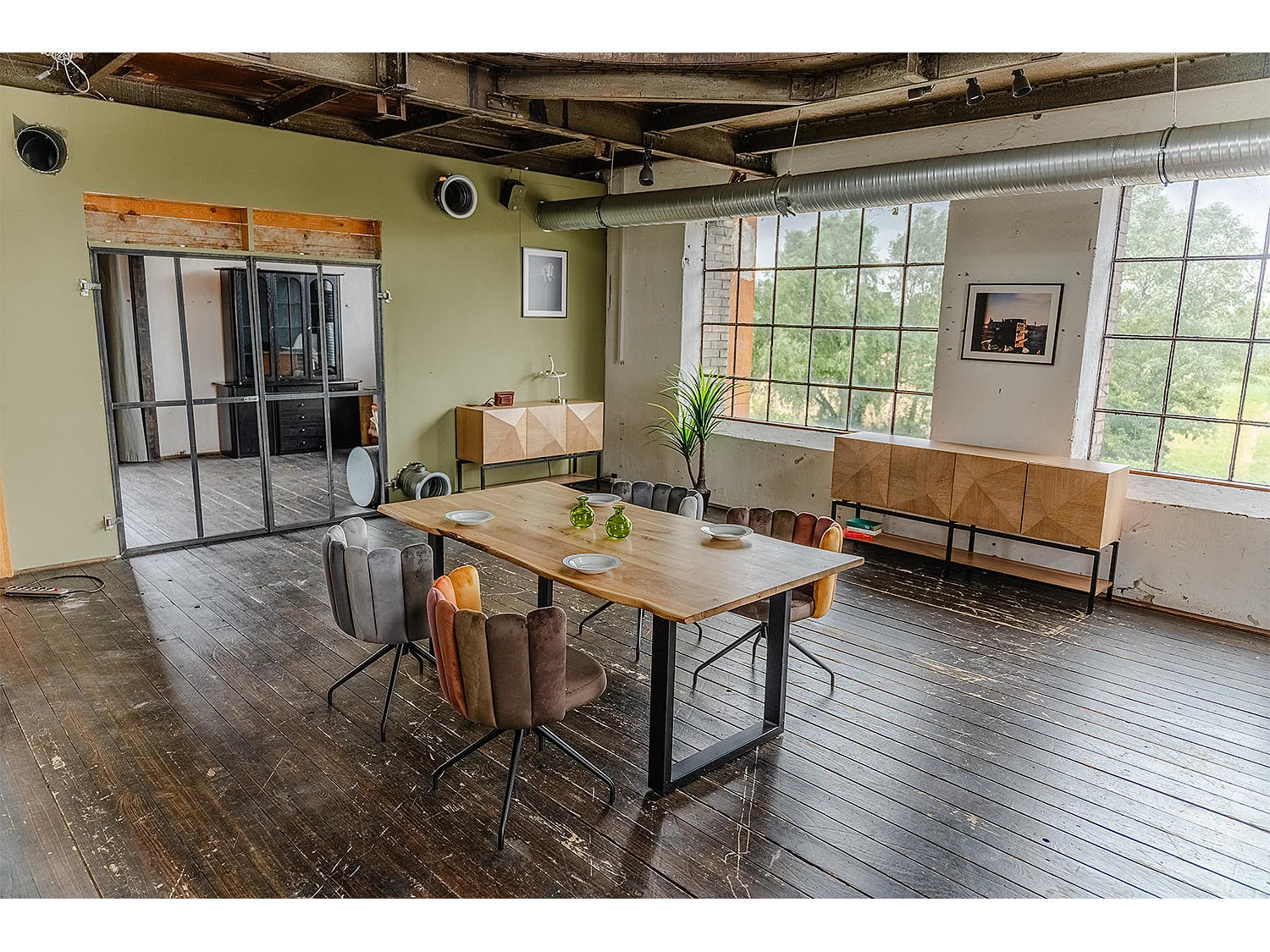 Chaise de salle à manger - marron Velours - JADA