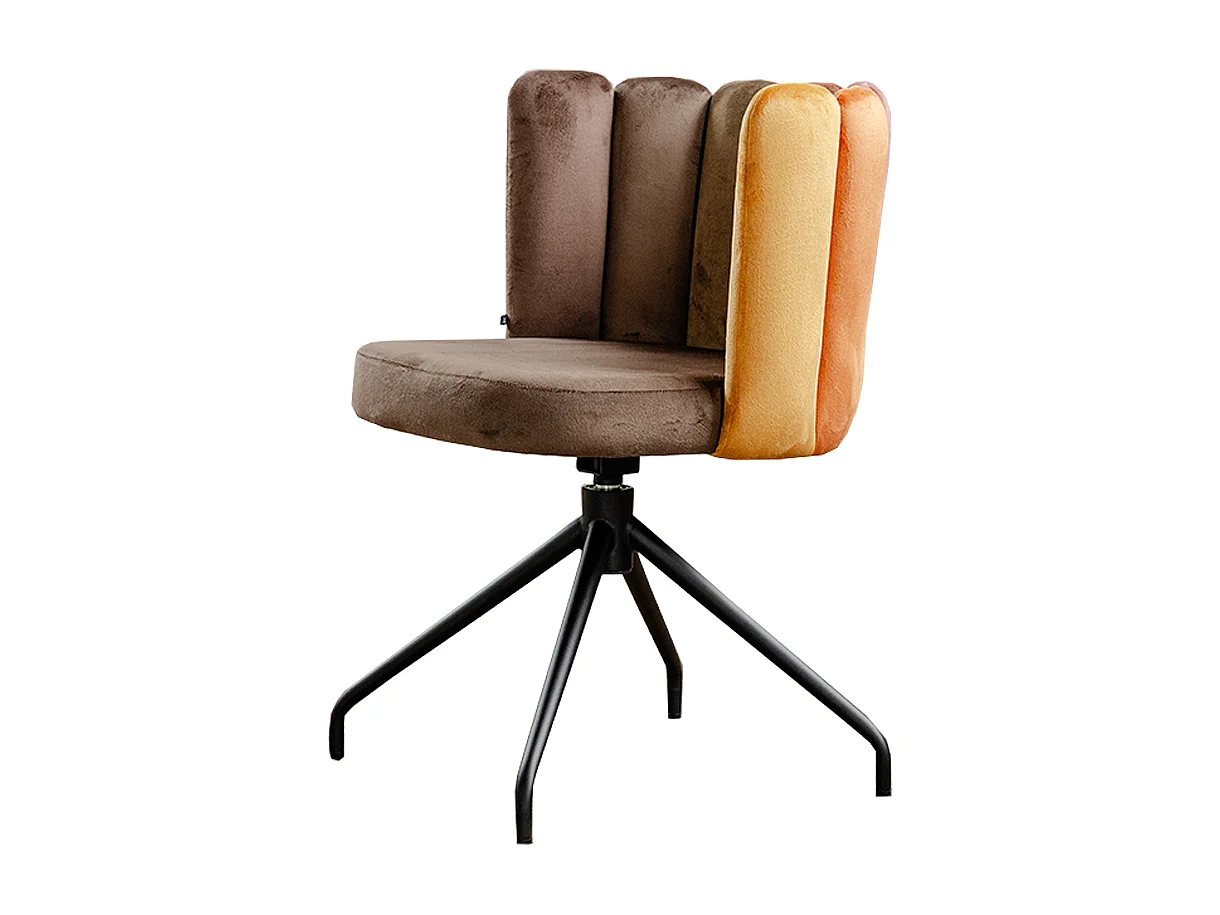 Chaise de salle à manger - marron Velours - JADA