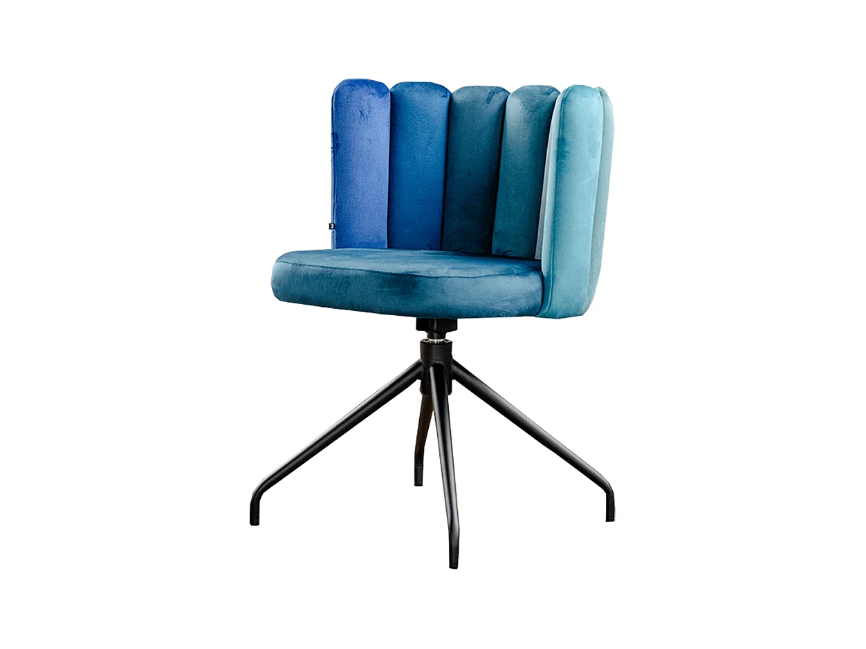 Chaise de salle à manger - Bleu Velours - JADA