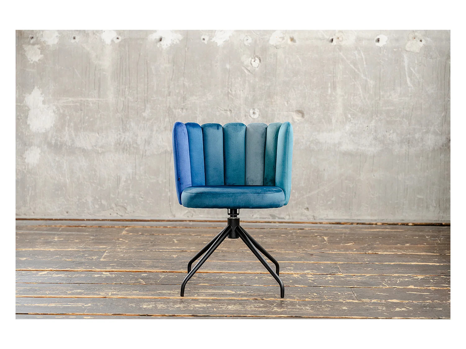 Chaise de salle à manger - Bleu Velours - JADA