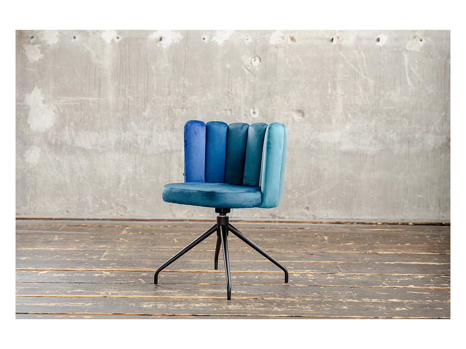 Chaise de salle à manger - Bleu Velours - JADA