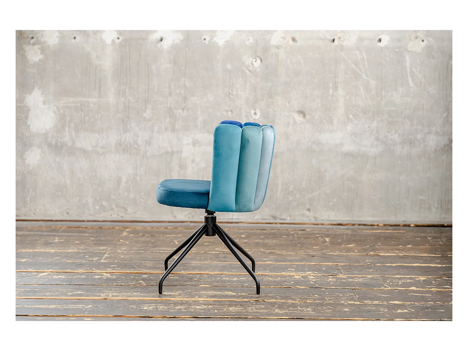 Chaise de salle à manger - Bleu Velours - JADA