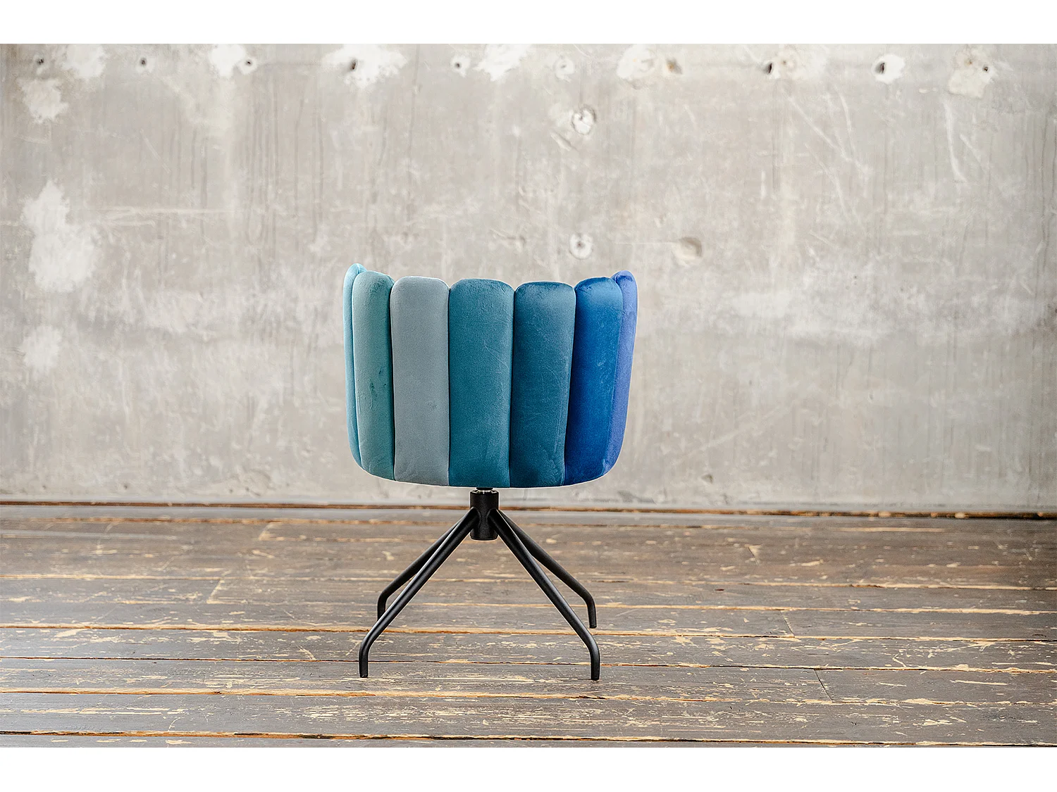 Chaise de salle à manger - Bleu Velours - JADA