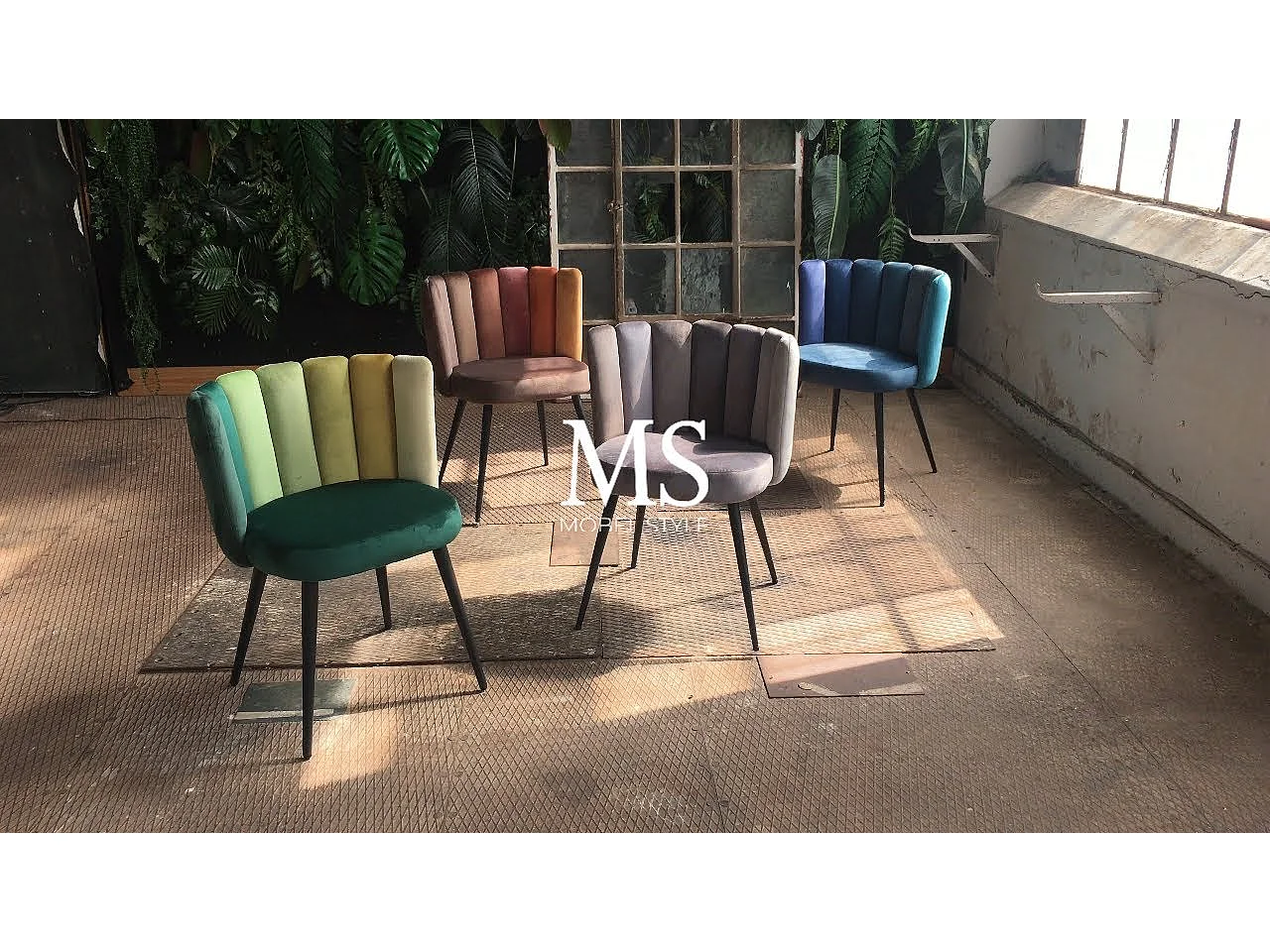 Chaise de salle à manger - Bleu Velours - JADA