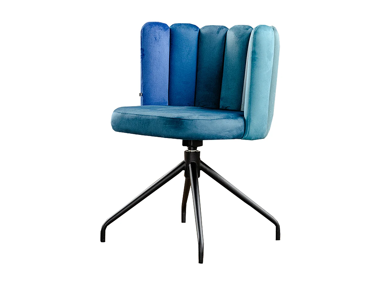 Chaise de salle à manger - Bleu Velours - JADA