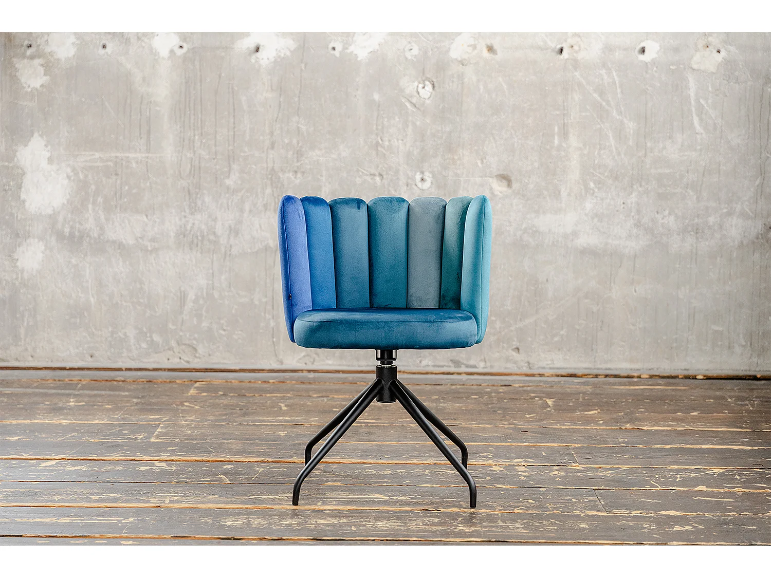 Chaise de salle à manger - Bleu Velours - JADA