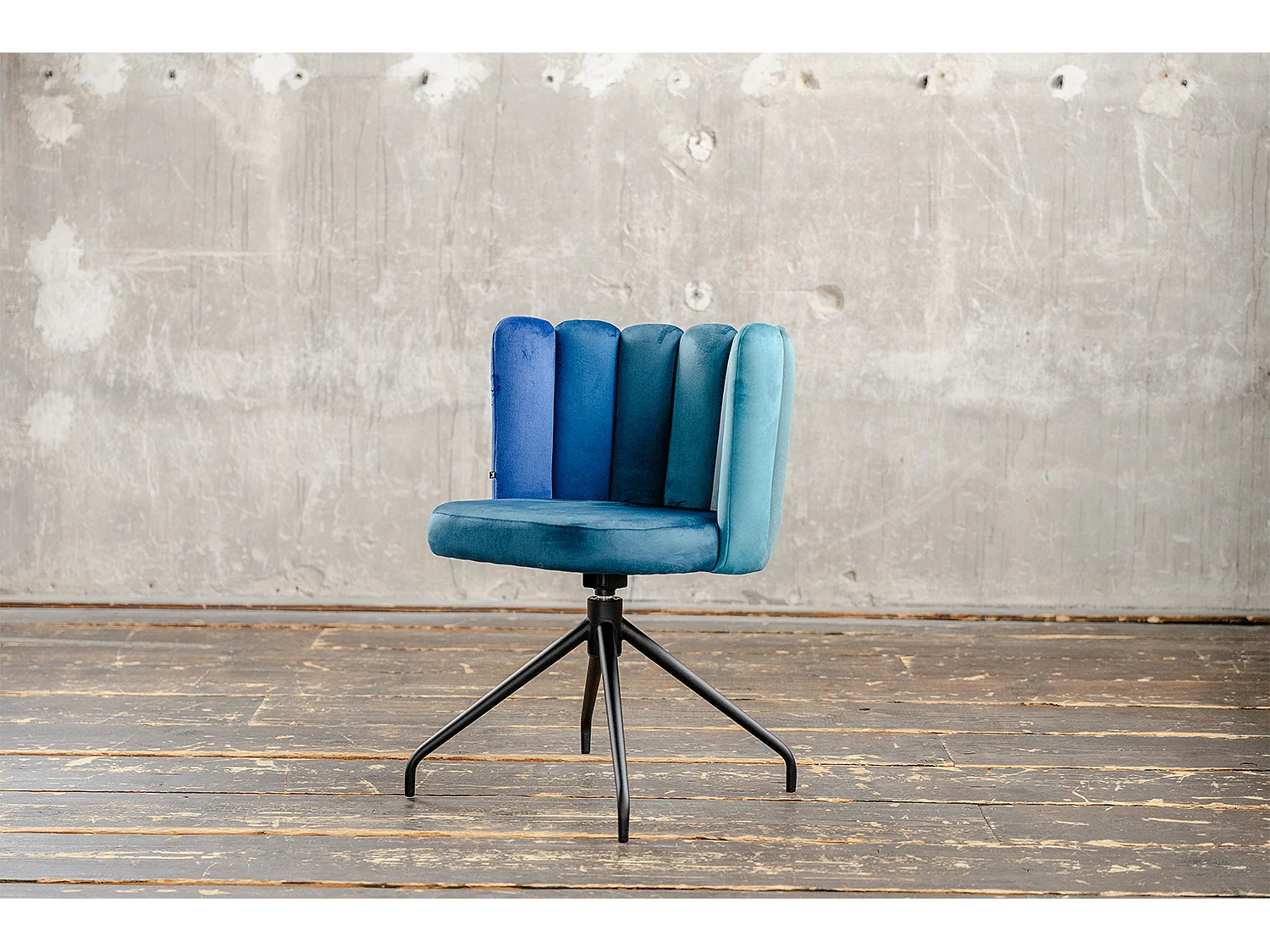 Chaise de salle à manger - Bleu Velours - JADA