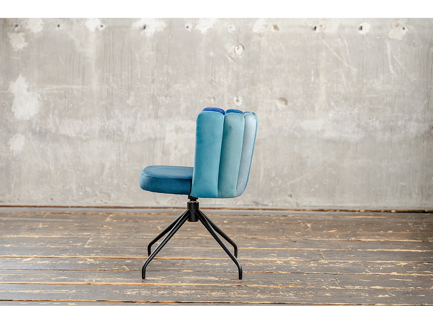 Chaise de salle à manger - Bleu Velours - JADA