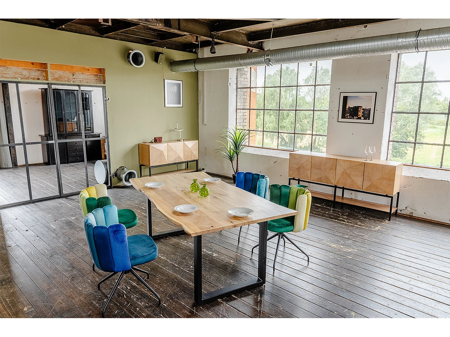 Esszimmerstuhl - Blau Velvet - JADA