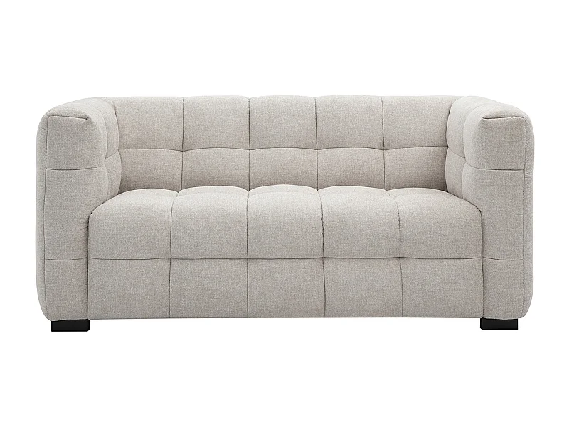 Sofá de diseño de 2 plazas en tejido efecto terciopelo texturizado beige CORTO