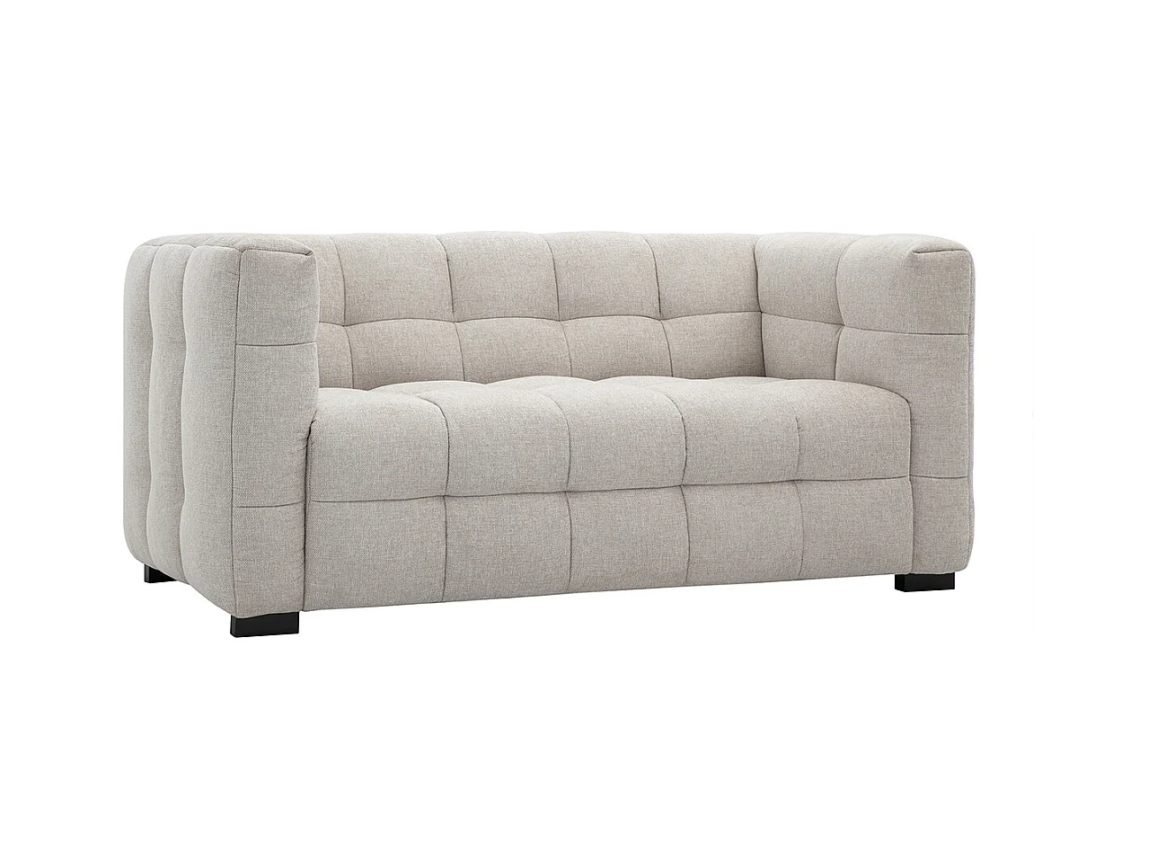 Canapé design 2 places en tissu effet velours texturé beige CORTO