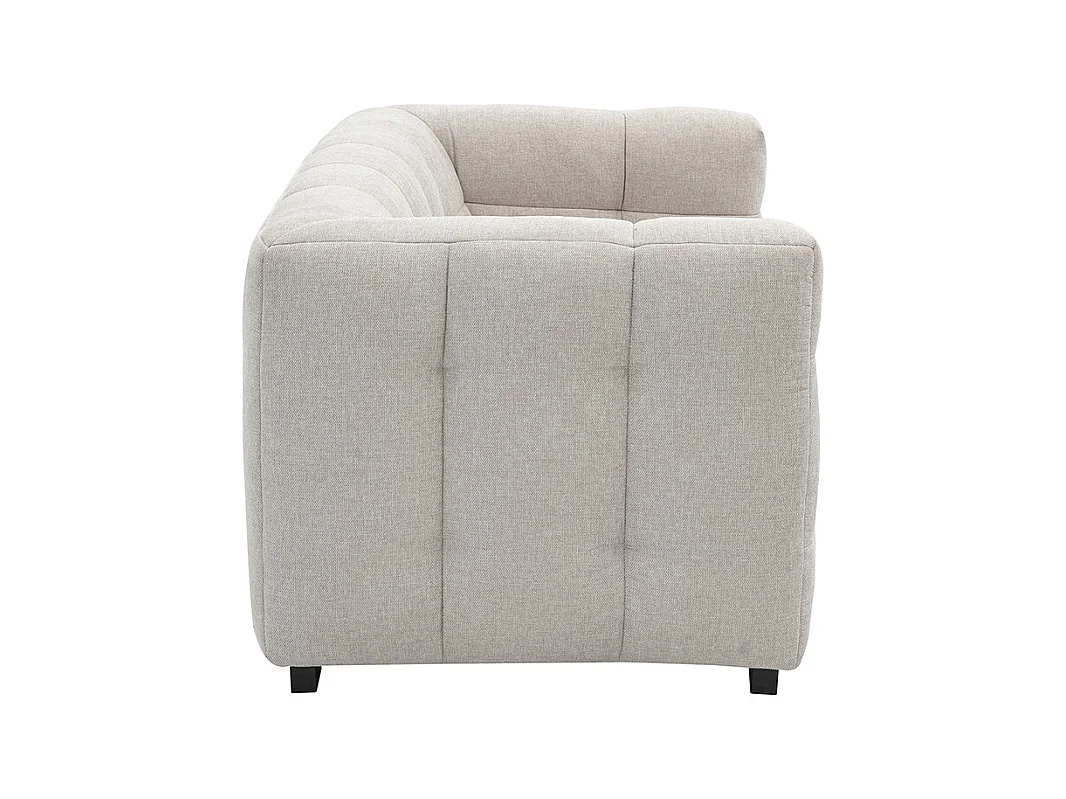 Canapé design 2 places en tissu effet velours texturé beige CORTO