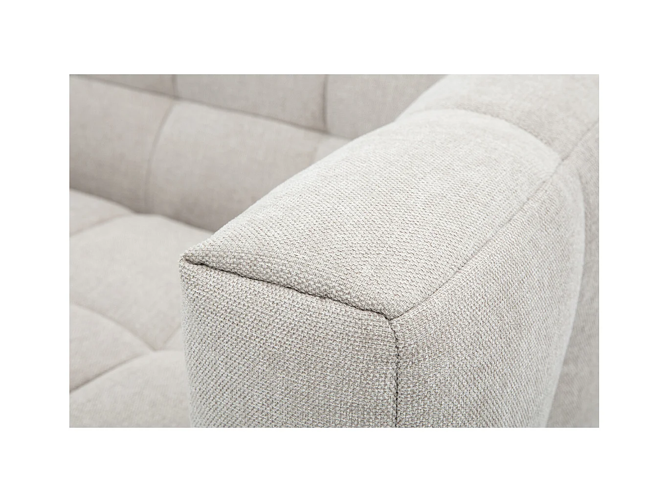 Canapé design 2 places en tissu effet velours texturé beige CORTO