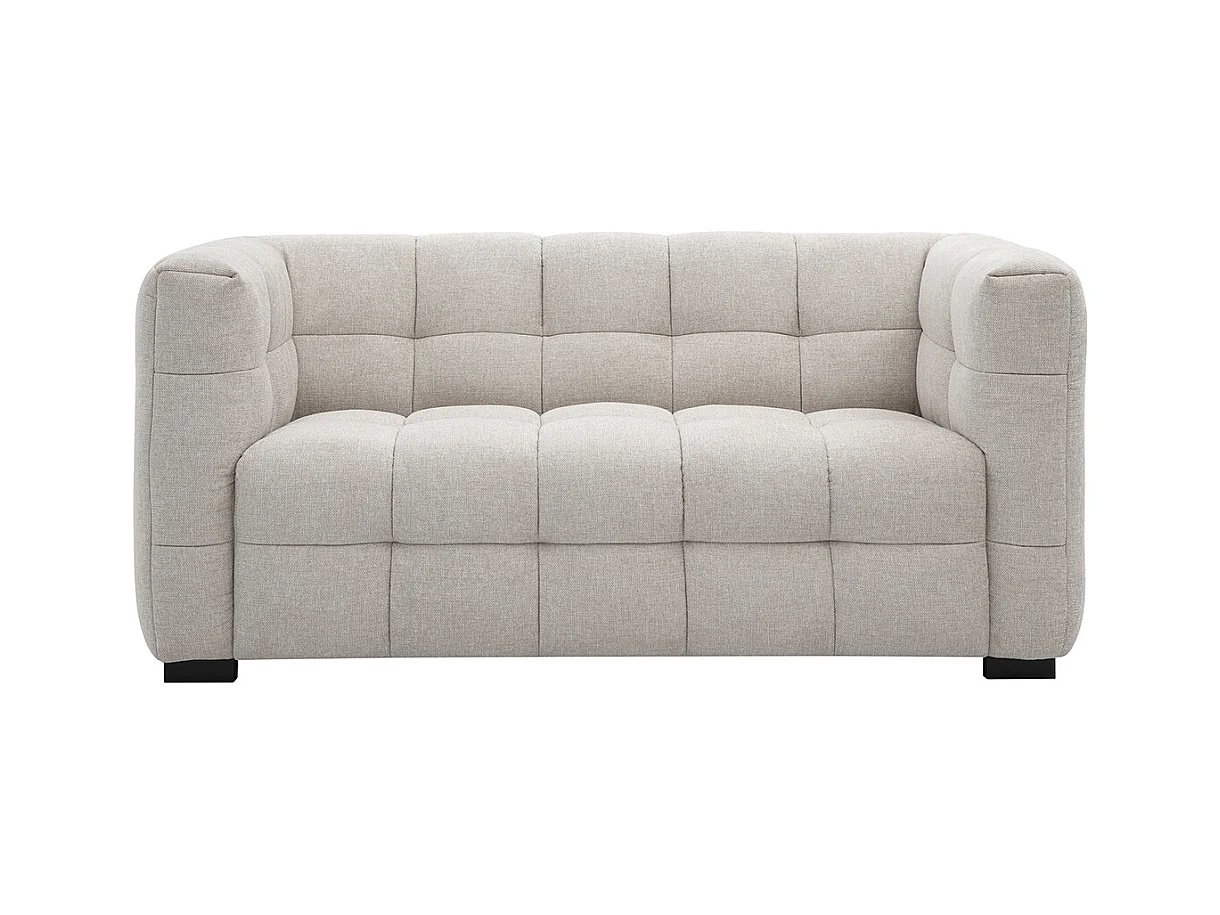 Designer-Zweisitzer-Sofa aus strukturiertem Effekt-Samt in Beige CORTO