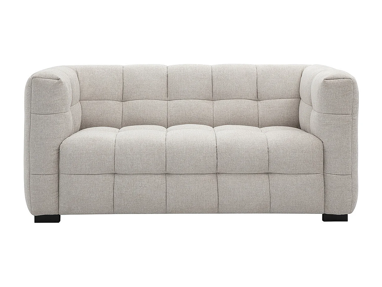 Canapé design 2 places en tissu effet velours texturé beige CORTO