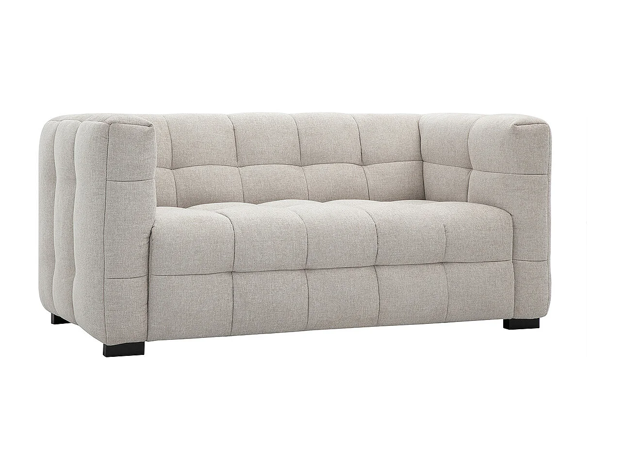 Canapé design 2 places en tissu effet velours texturé beige CORTO