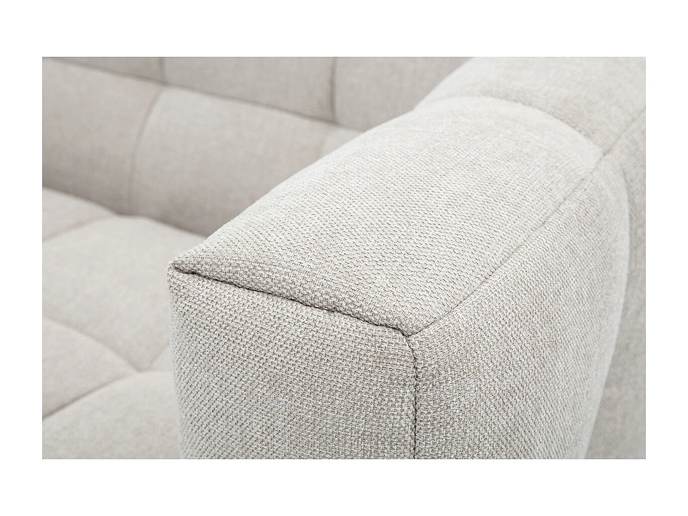 Canapé design 2 places en tissu effet velours texturé beige CORTO