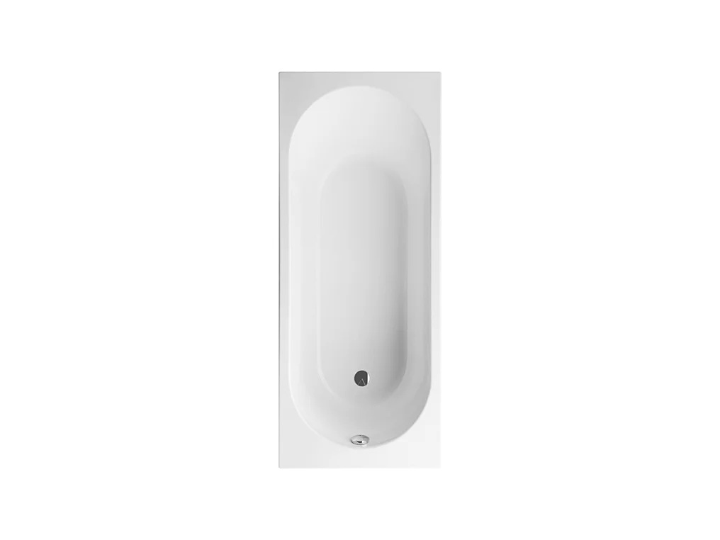 Baignoire droite 170x75 cm blanche VILLEROY & BOCH O.Novo + Pare-bain chromé AURYS 140 cm
