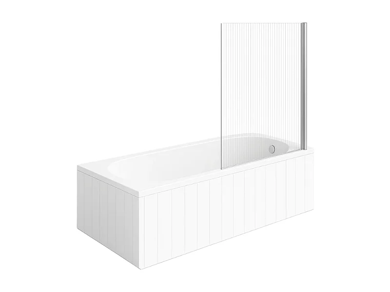 Baignoire droite 170x75 cm blanche VILLEROY & BOCH O.Novo + Pare-bain AURYS Raywall