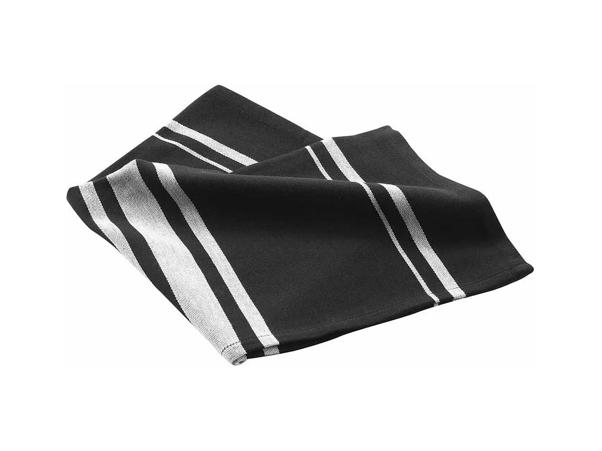 Torchon en Coton Tissé "Comptoir" 50x70cm Noir
