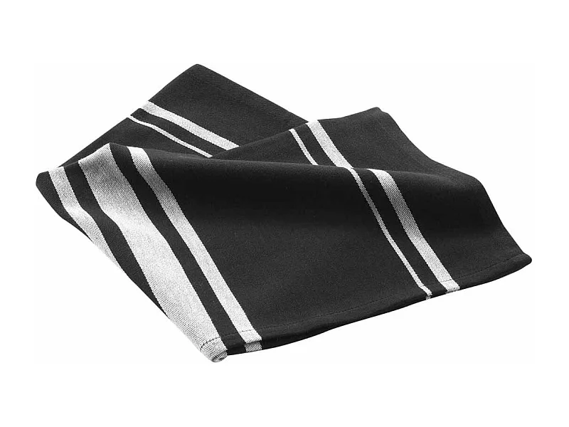 Torchon en Coton Tissé "Comptoir" 50x70cm Noir