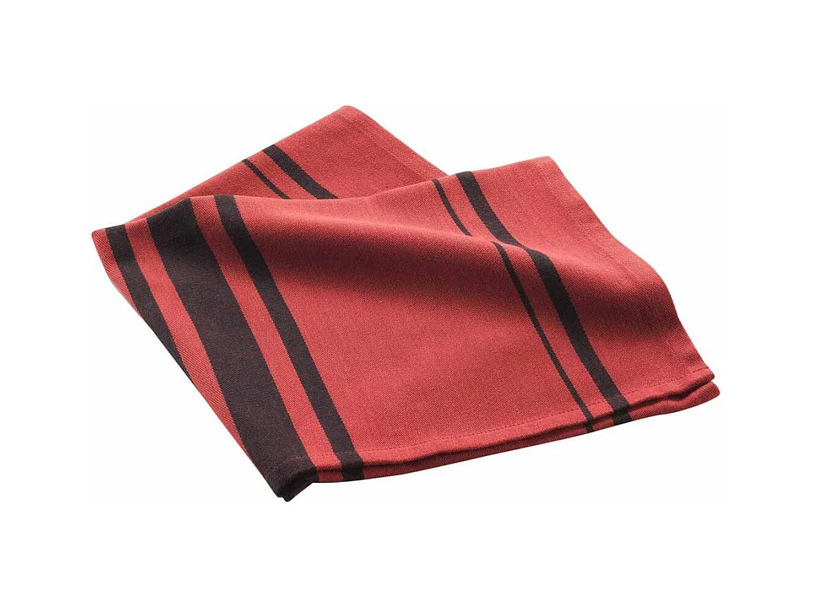 Torchon en Coton Tissé "Comptoir" 50x70cm Rouge