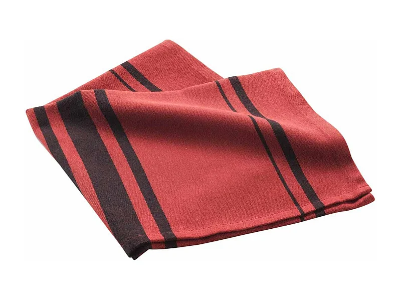 Torchon en Coton Tissé "Comptoir" 50x70cm Rouge