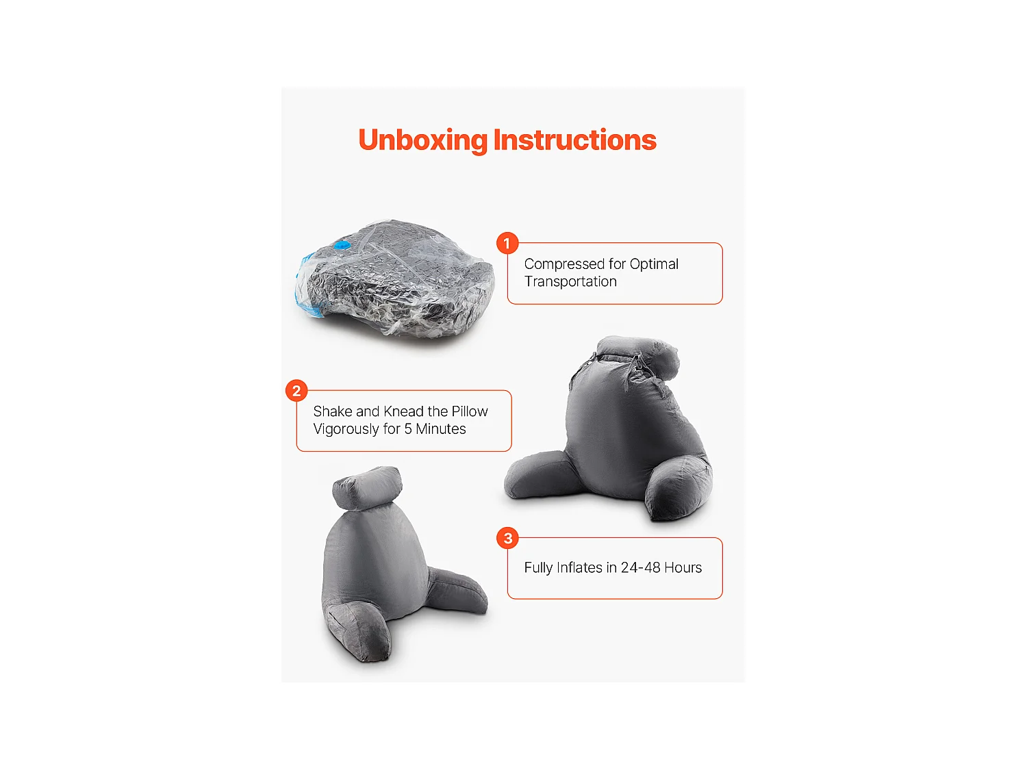 Grand Coussin de Lecture SucceBuy avec Appui-Tête Amovible, Coussin de Dossier avec 3 Poches, Housse en Velours Doux, Mousse à Mémoire de Forme Déchiquetée