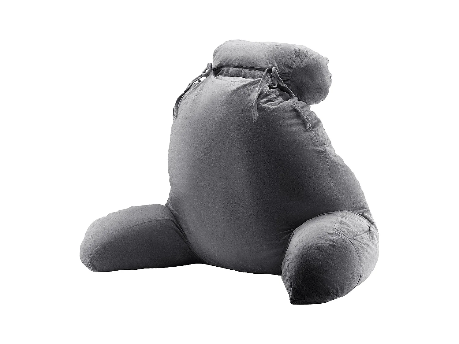 Grand Coussin de Lecture SucceBuy avec Appui-Tête Amovible, Coussin de Dossier avec 3 Poches, Housse en Velours Doux, Mousse à Mémoire de Forme Déchiquetée